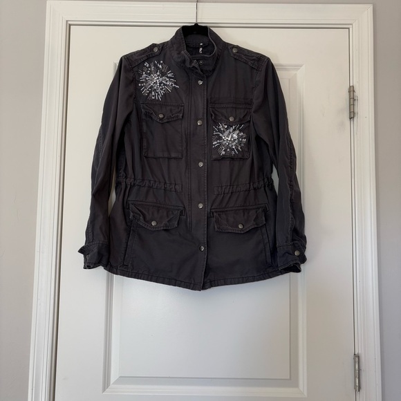 GAP Gray Beaded Utility Jacket ✨ - Picture 3 of 8